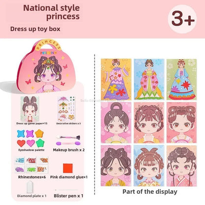 Kawaii Coloring DIY Princess Makeup Set  Arts and Crafts Kids Girls Children Toy Book Lover Gifts Art Supplies