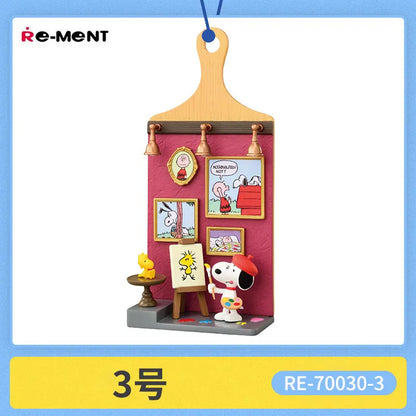 Re-Ment Peanuts Snoopy Miniature Scene Blind Box Wall Hanging Cutting Board Pendant Food Play Figure Daily Life Mini Diorama Set