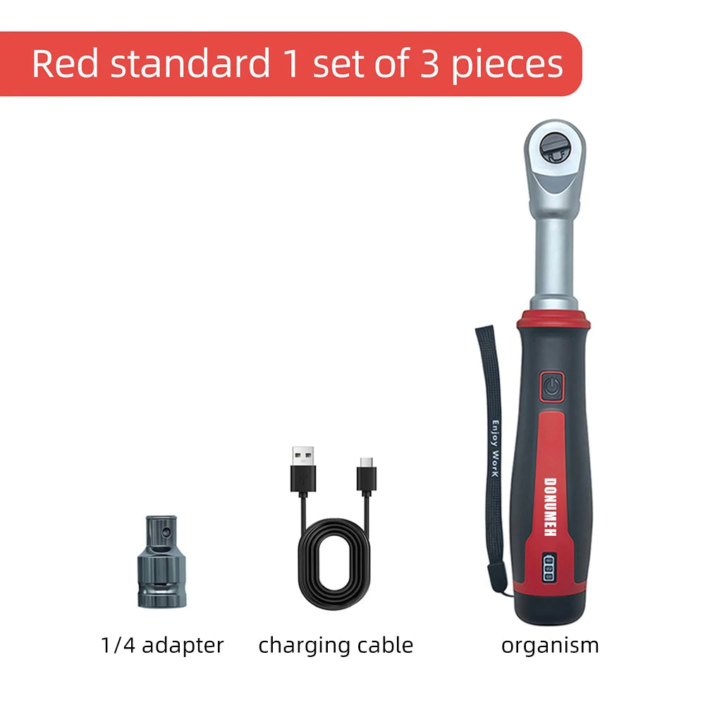 3.6V Ratchet Electric Wrench, 320 rpm, 1/4“ and 3/8” Auto/Manual Rechargeable Wrench, Automotive Repair Tool, Type-C Port