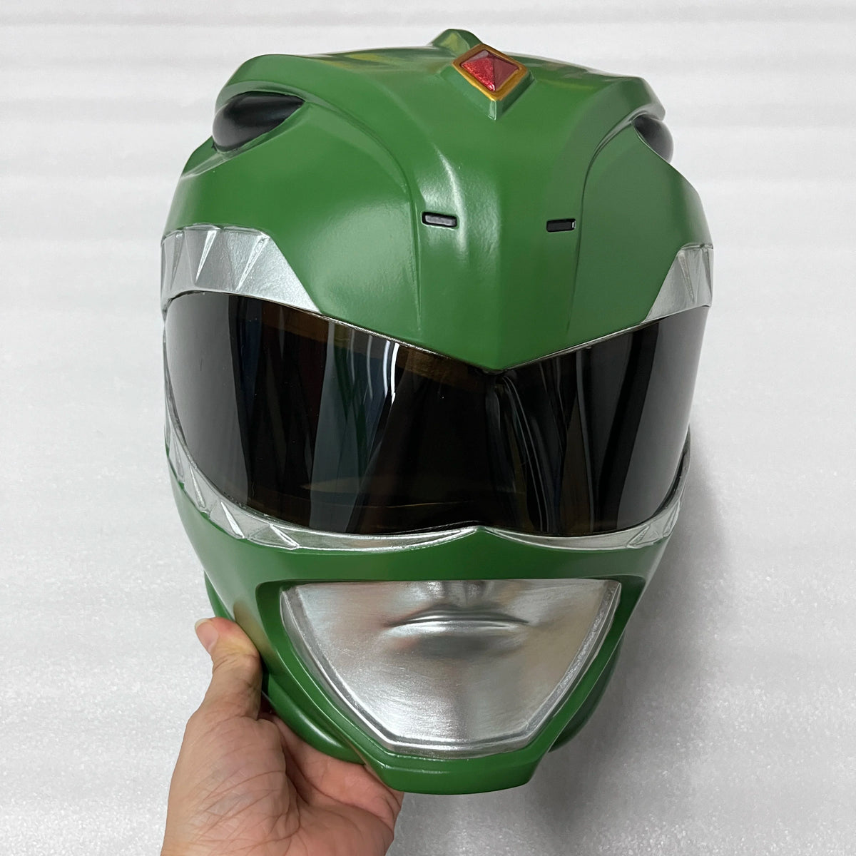 Power Rangers Lightning Collection Mighty Morphin Green Ranger Helmet Replica Green Helmet Cosplay Toy for Birthday Gift TK187