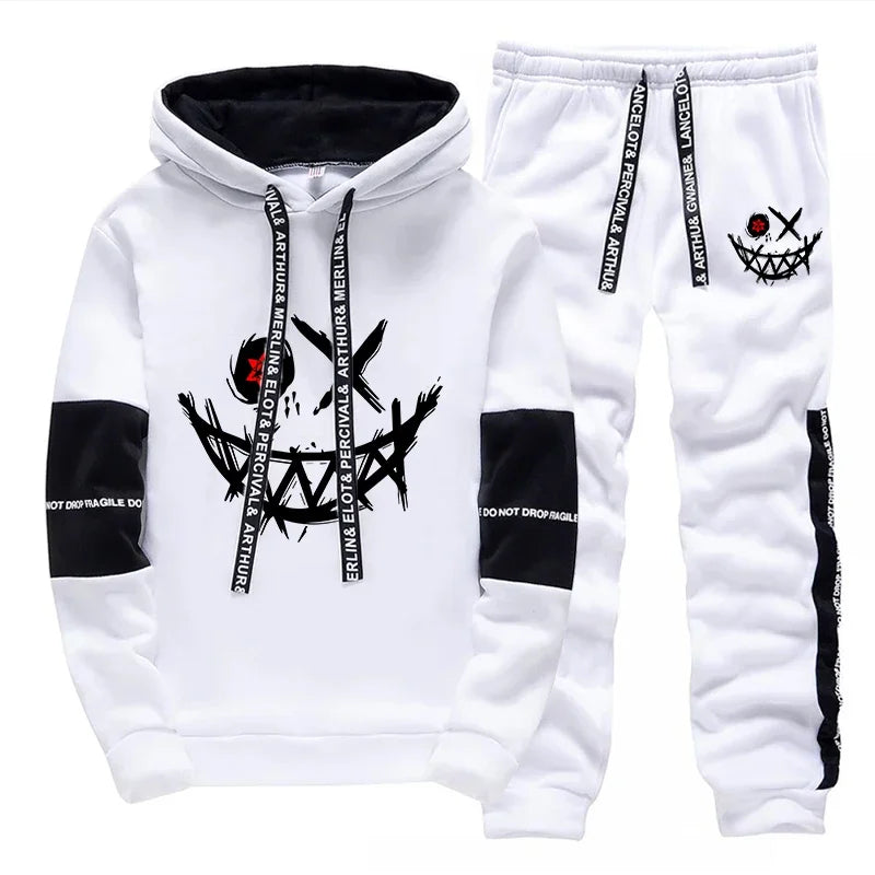 Hot Sales Mens Tracksuit Printed Single Piece Sweatshirts Sweatpants Casual Hoodie Pants Outdoors Mens Clothing Funny Streetwear