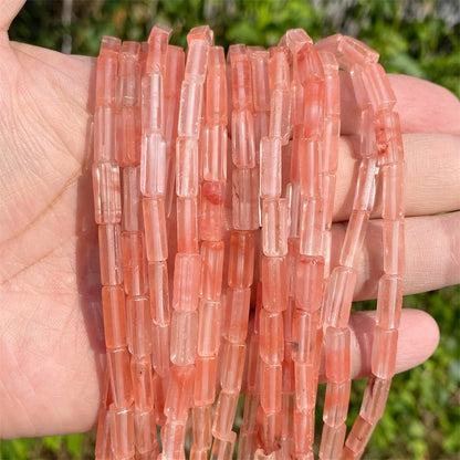 4x13mm Natural Stone Tube Rectangle Sea Sediment Lapis Lazuli Opal Amethysts Quartz Beads for Jewelry Making DIY Bracelet