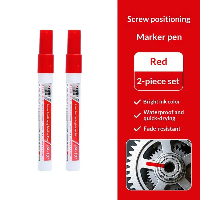 Screw Positioning Marker Pen Waterproof Quick Drying Permanent Marking Pen For Motorcycle Car Mechanical Maintenance Assembly