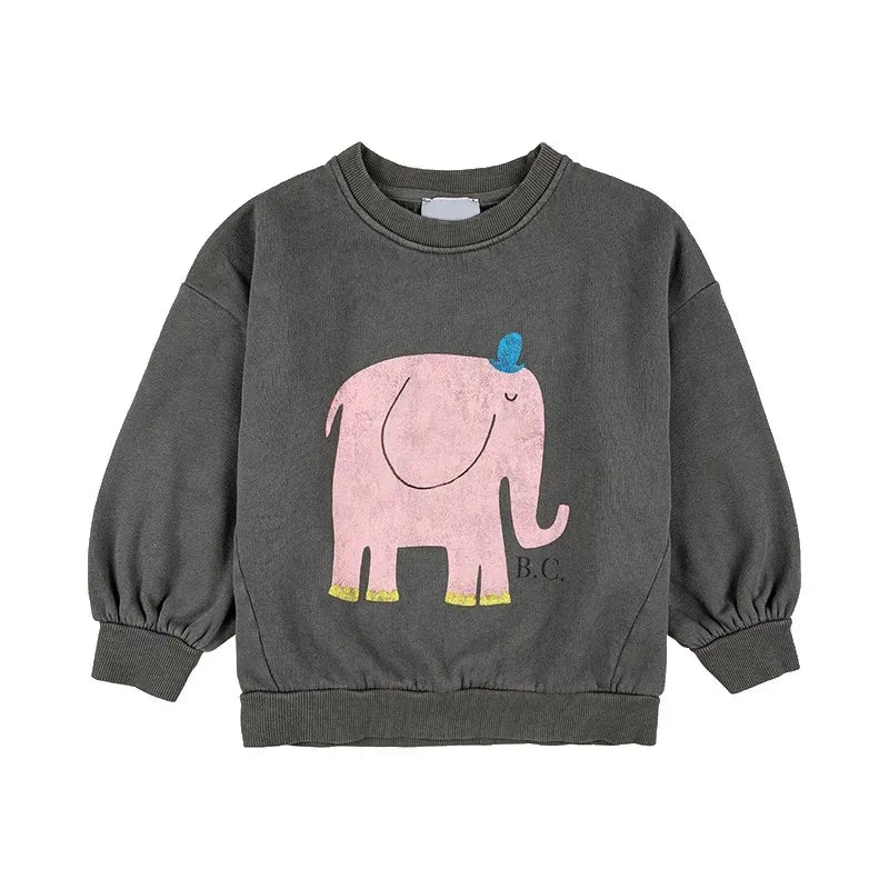Korean INS 2024 Children's Autumn Winter Long Sleeve O-Neck Sweatshirt Cute Tops for Girls And Boys Baby Sweaters Kids Clothing