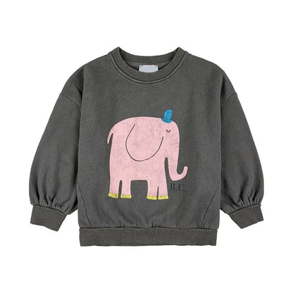 Korean INS 2024 Children's Autumn Winter Long Sleeve O-Neck Sweatshirt Cute Tops for Girls And Boys Baby Sweaters Kids Clothing