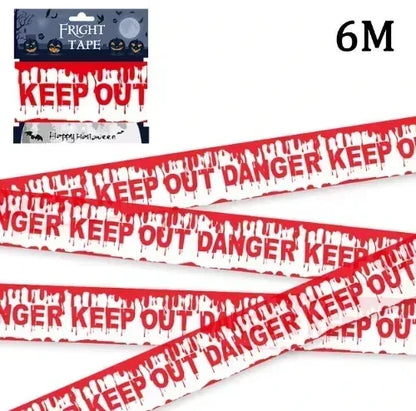 Halloween Warning Tape Safety Signs Caution Fright Crime Scene Tape Orange Yellow Red Caution Party Horror Scene Decor Supplies
