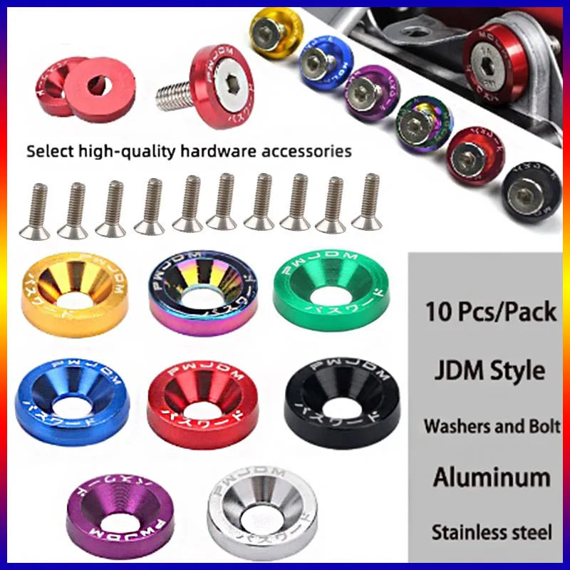 Car Motorcycle Modification Colored Screw Washer DIY Personalized Screw Washers Fasteners Concave Screws Protective Plate Washer