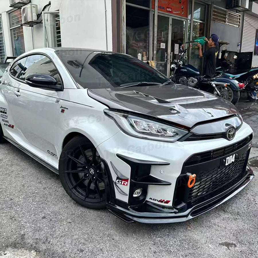 Real Carbon Fiber Front Hood Cover For Toyota GR Yaris GXPA16 2020+ VRS Car Front Engine Hood Bonnet Air Vent Cover Bodykit FRP