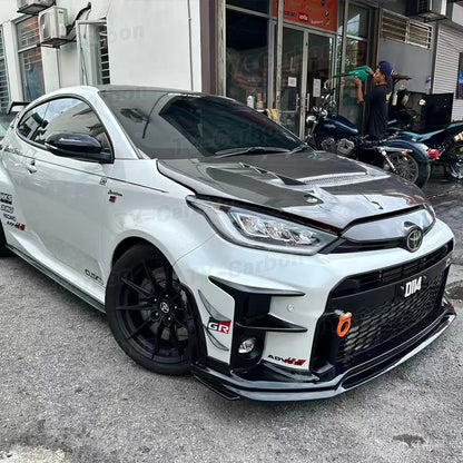 Real Carbon Fiber Front Hood Cover For Toyota GR Yaris GXPA16 2020+ VRS Car Front Engine Hood Bonnet Air Vent Cover Bodykit FRP