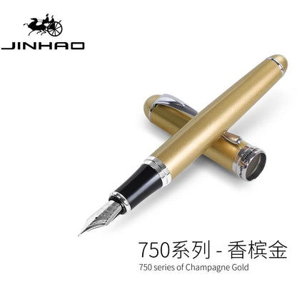 Jinhao Business Calligraphy Fountain Pen X750 Exquisite Elegant Iridium Gold Pen Office Signature Luxury Write Gifts Stationery