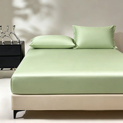 1PC Mulberry Silk Fitted Sheet Natural Silk Bed Sheet Queen King Size Bed Cover Customized Size Luxury High-End Silk Bedding