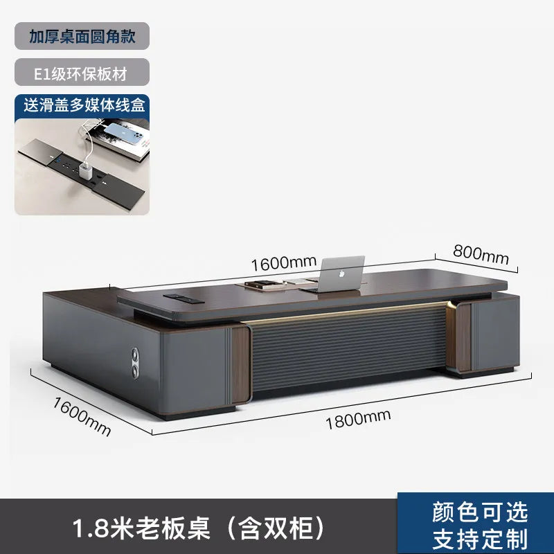 L Shape Luxury Office Desk Decoration Aesthetic Wooden Commercial Office Table Specialty Wooden Mesa Escritorio Furniture