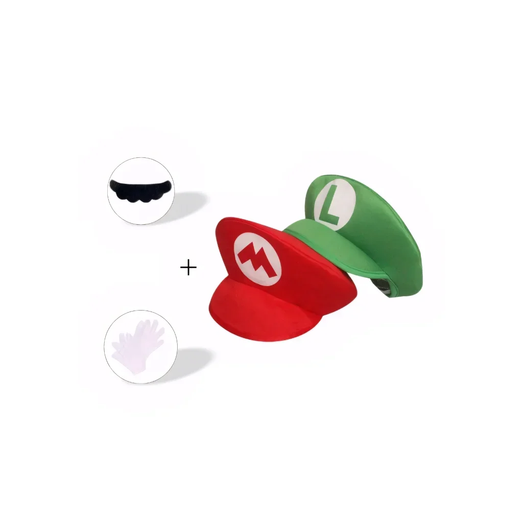 Anime Cartoon Cosplay Cap with Beard & Gloves Decoration, Boys Girls Halloween Dress Up Birthday Party Gift