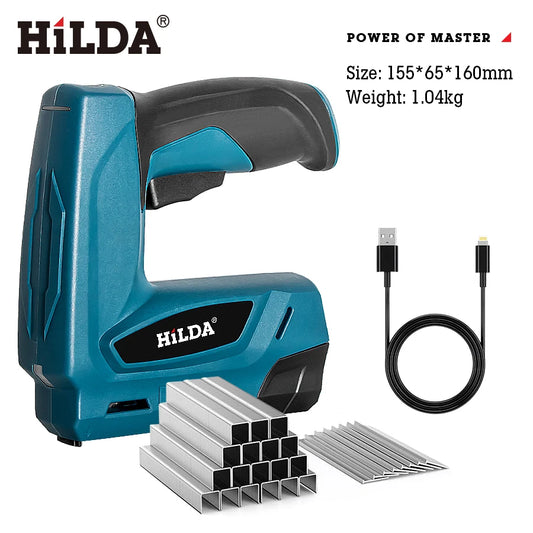 HILDA Electric Nail Gun Home Use Industrial Grade Cordless Nail Gun Suitable for a Wide Range of Applications Portable and easy