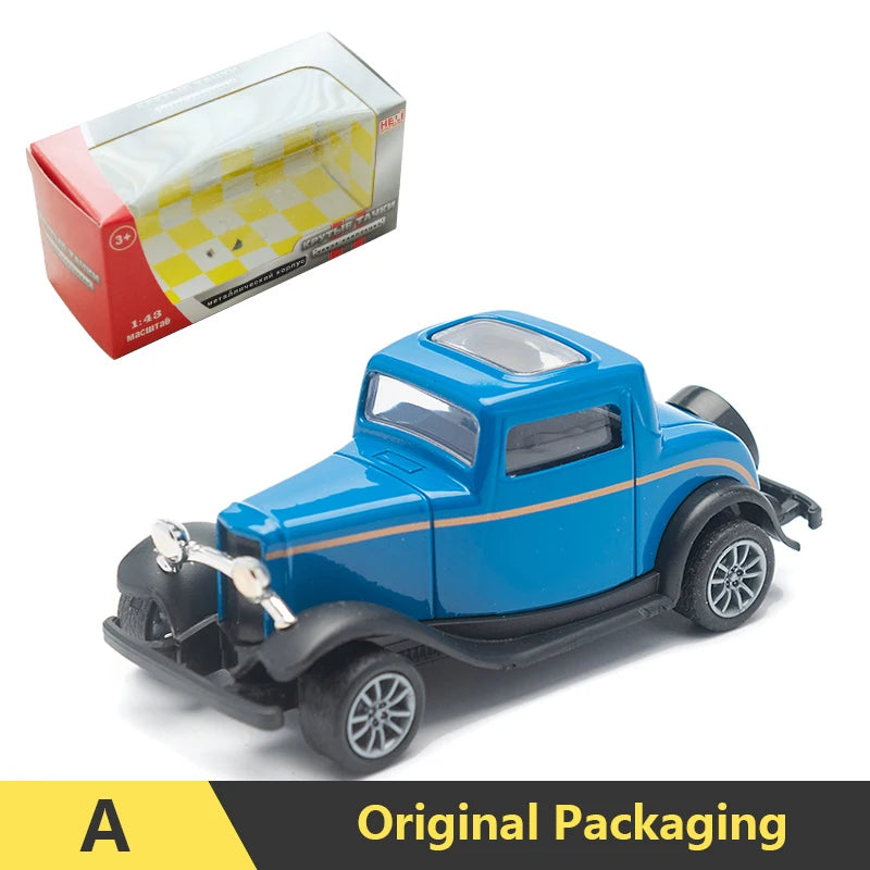 1:43 Alloy Vintage Diecast Car Model Classic Pull Back Car Model Miniature Vehicle Replica For Collection Gift For Kids Adults