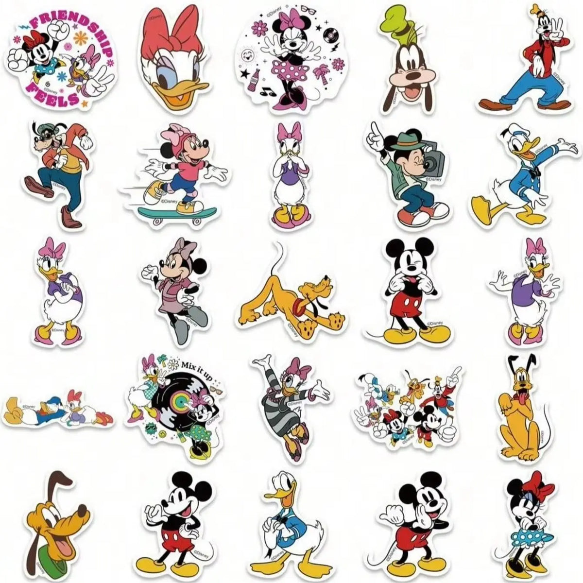 50PCS Disney Mickey Mouse Officially Licensed Vinyl Stickers Friends Waterproof Cartoon Gifts for Water Bottles Laptop Bumper