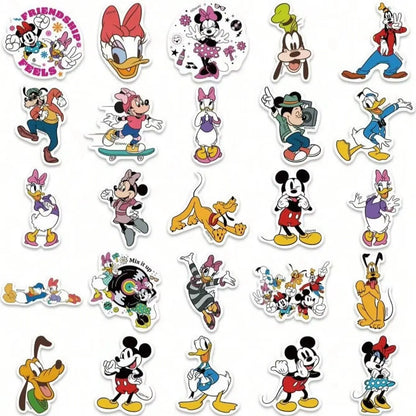 50PCS Disney Mickey Mouse Officially Licensed Vinyl Stickers Friends Waterproof Cartoon Gifts for Water Bottles Laptop Bumper