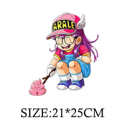 Anime Arale Dr Slump Cartoon Patches for Clothes Heat Transfer Thermal Vynil Stickers DIY T shirt Iron on for Women Appliqued