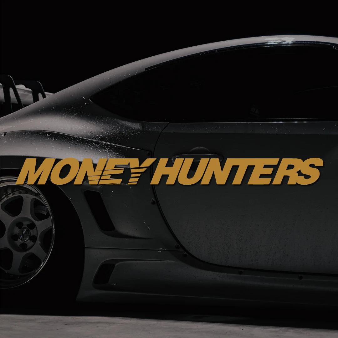 Money Hunter Vinyl Car Decal – Self-Adhesive Racing Stripe Sticker for Car Body, Truck Bumper, Rear Window – Waterproof Alphabet