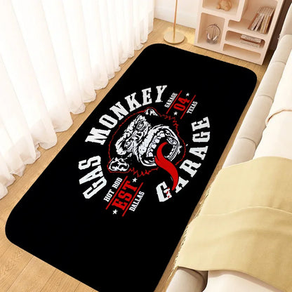 G-Gas Monkey Decor Carpets for Living Room Non-slip Rug Welcome Rugs Home Bedroom Bedside Soft Floor Mat Kitchen Front Doormat