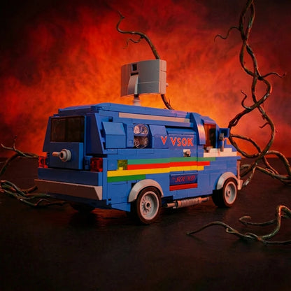 80s Retro Vehicle MOC Building Blocks Toys Car Strange Van Mystery Town Bricks Collectible Gift for Adult Fans Upside Down World