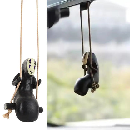 Funny Anime Car Ornaments Faceless Male Car Pendant Car Rearview Mirror Pendant Friend Birthday Gift Home Bag Decor Ornament