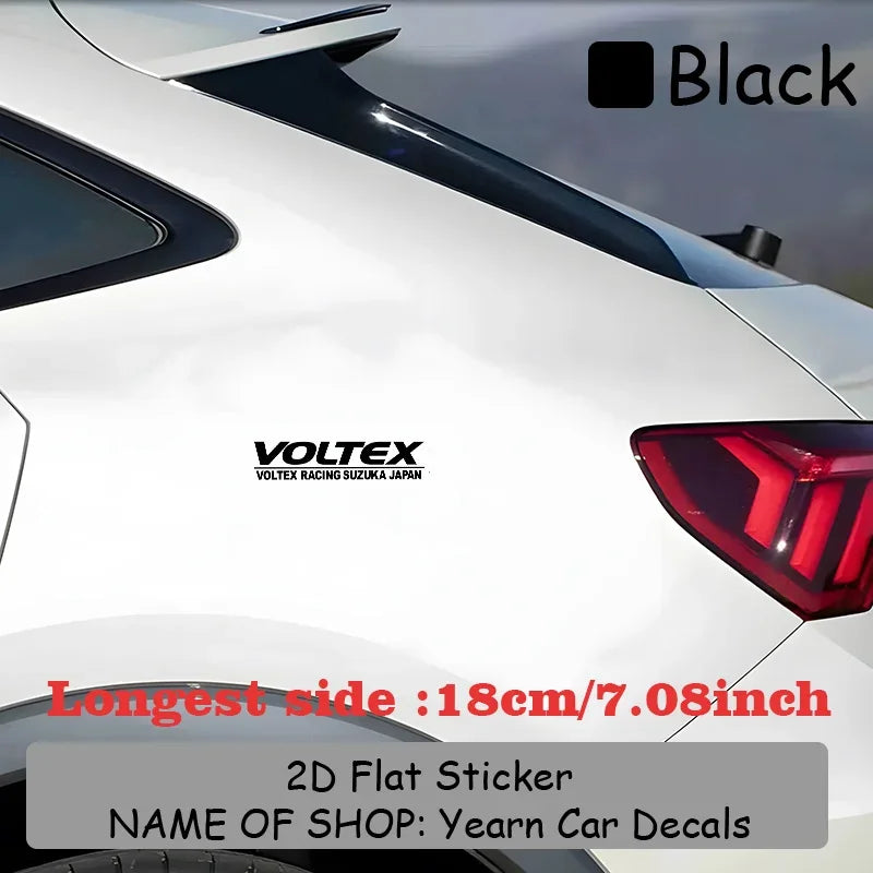 Clear Background Voltex Suzuka Racing Waterproof Decal Black White Auto Vehicle Window Decor Sticker 1PC