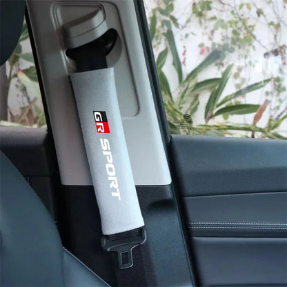 Fashionable Style 2Pcs Car Seat Belt Sleeve Cover Set for GR Sport Gazoo Racing Supra 86 RAV4 C-HR Auto Seatbelt Accessories