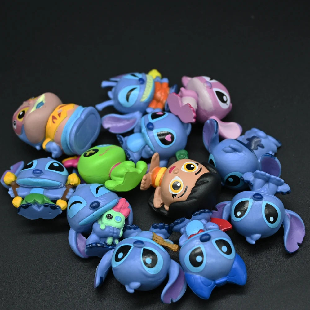 12Pcs/Set Anime Doorables Stitch Angel Scrump Action Figure Doll Anime Lilo & Stitch Toys For Kids Christmas Gift