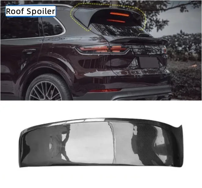 Real Carbon Fiber Body Kit For Porsche Cayenne Coupe 2018-2023 Front Bumper Lip Bear Trunk Diffuser Side Skirt Spoiler