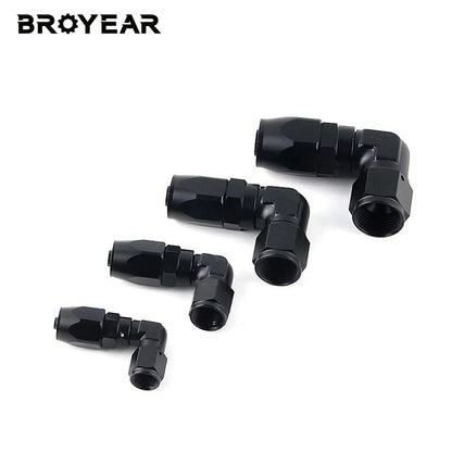 Broyear High Quality Aluminum AN4 6 8 10 Forged Type Swivel Hose End Fitting Adapter Oil Cooler Fuel Line Straight, 90 Degree