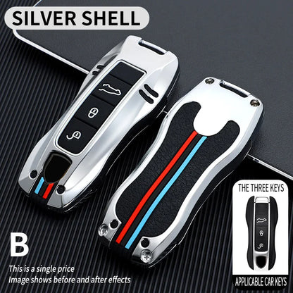 Zinc Alloy Key Fob Protective Cover, Smart Key Case Shell For Porsche Cayenne Panamera 911 992 Taycan, Auto Key Accessories