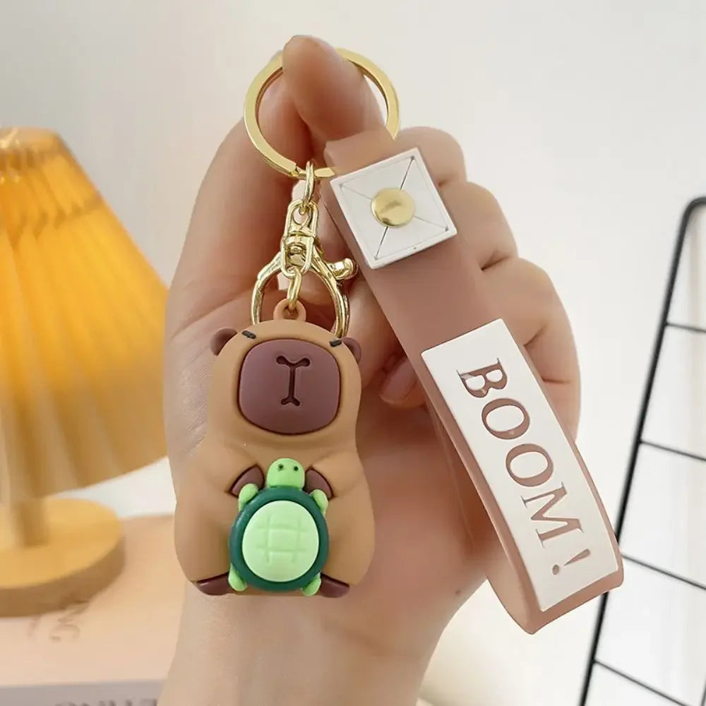Creative Cute Capybara Keychains For Car Keychain Anime Cartoon Capibala Pendant  Women Doll Keyring Charm Holiday Gifts Jewelry