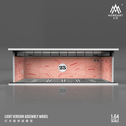 MoreArt 1:64 HKS/Advan/Spoon/Falken Painting Parking Lot Diorama, Light Diorama For Gift&Diaplay&Collectioin
