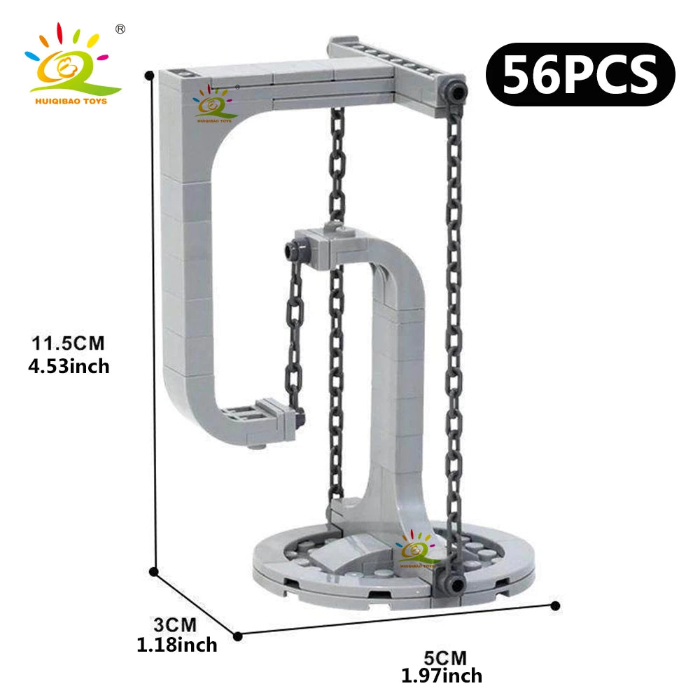 HUIQIBAO MOC Tensegrity Sculptures Anti-Gravity Building Blocks Creator Novel Physics Balance DIY Bricks Toys for Children Gift