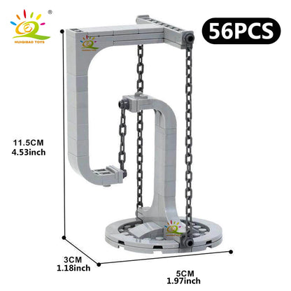 HUIQIBAO MOC Tensegrity Sculptures Anti-Gravity Building Blocks Creator Novel Physics Balance DIY Bricks Toys for Children Gift