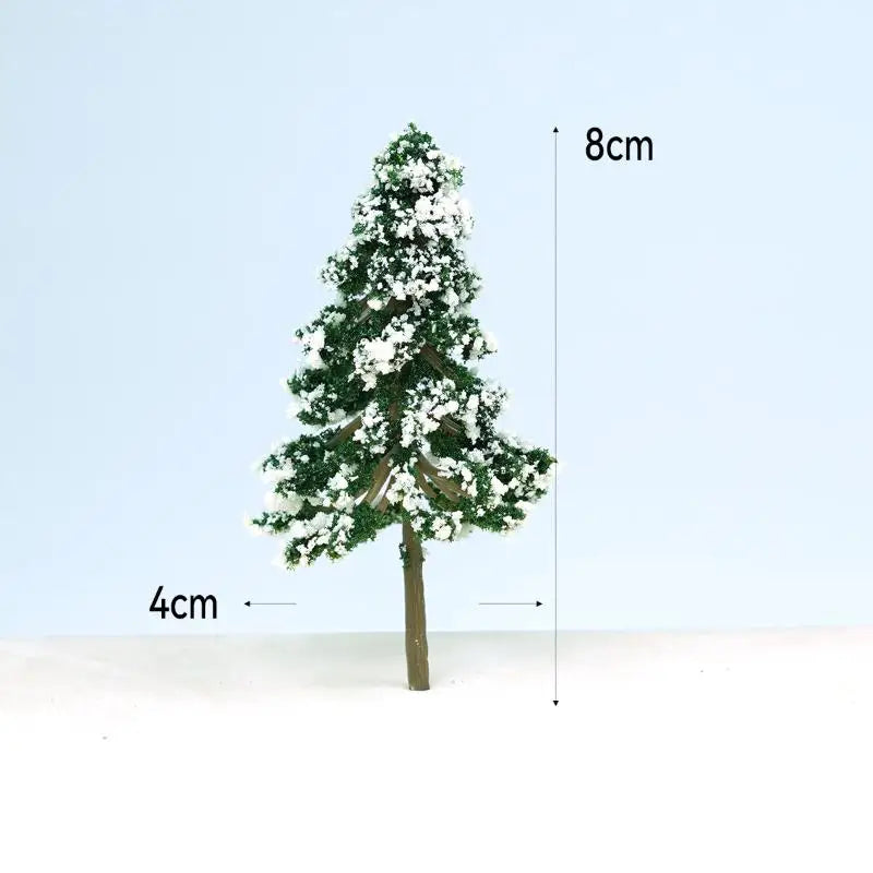 Xmas Christmas Decoration 5 Sizes Of Mini Snow Pine Model Scenery Trees For Winter Ornaments Crafts Home