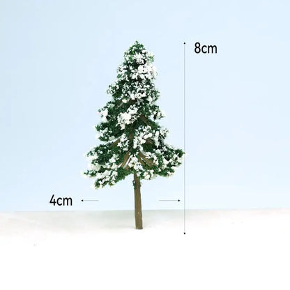 Xmas Christmas Decoration 5 Sizes Of Mini Snow Pine Model Scenery Trees For Winter Ornaments Crafts Home