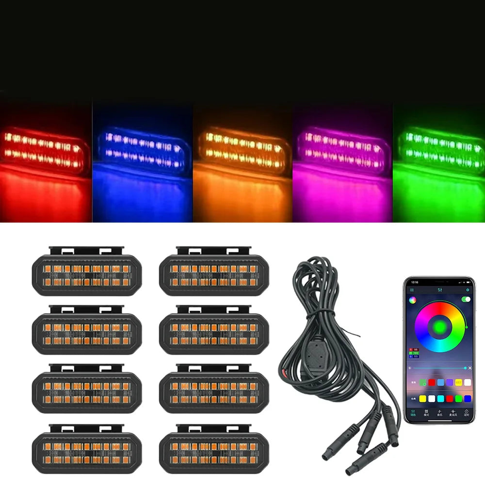 For Toyota Land Cruiser Prado LC250 LED Grille Light Front Bumper Safety Warning Signal Lamp With Wiring Harness
