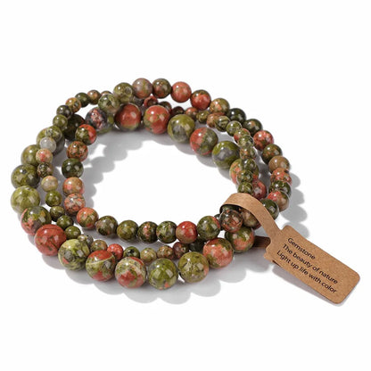 3 Pcs/set Healing Crystal Bracelets for Women 4 6 8mm Natural Stone Beaded Stretch Bracelet Amethyst Indian Agates Jewelry Gifts
