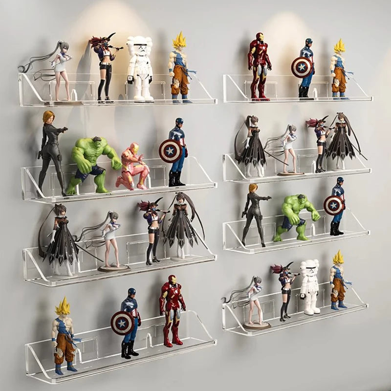 Blind box display rack storage cabinet on the wall transparent acrylic no-hole Pop Mart small ornaments hand-made goods storage