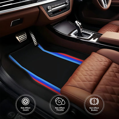 4pcs Premium Color Border Pattern Car Mat Set, Universal Fit, Polyester Material, - All-Season, Auto Interior.Driver Gift