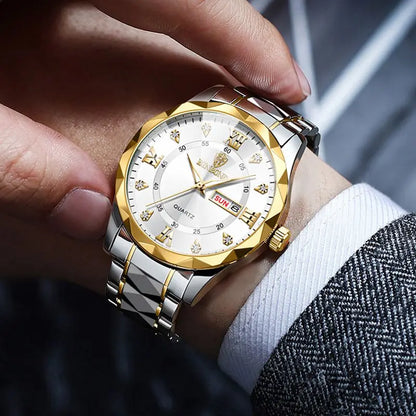 Male Mens Quartz Watches Top Brand Luxury Business Waterproof Luminous Large Dial Men Wristwatches Sports Stainless Steel Watch