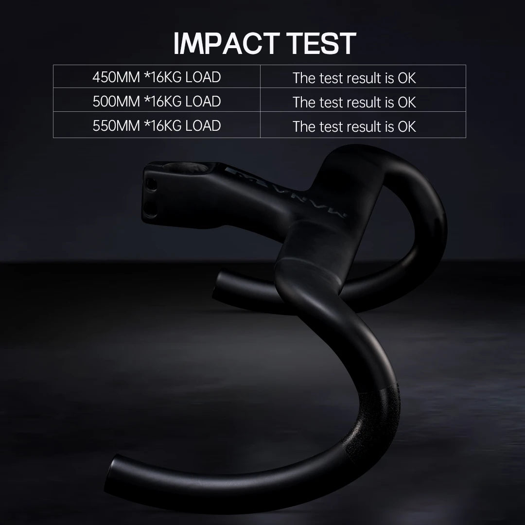 MANA AERO Ultra-Light Carbon Fiber Aero Handlebar - Integrated Cable Routing Superlight Aerodynamic for Road Bike Cycling