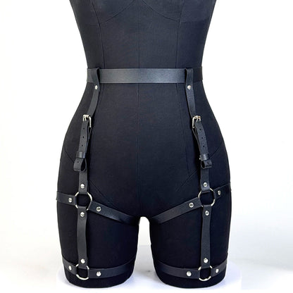 Women's Fashion Sexy Street Style Harness Belt Cool Punk Rock PU Leather Belt Gothic Exotic Clothing Accessorie for Party