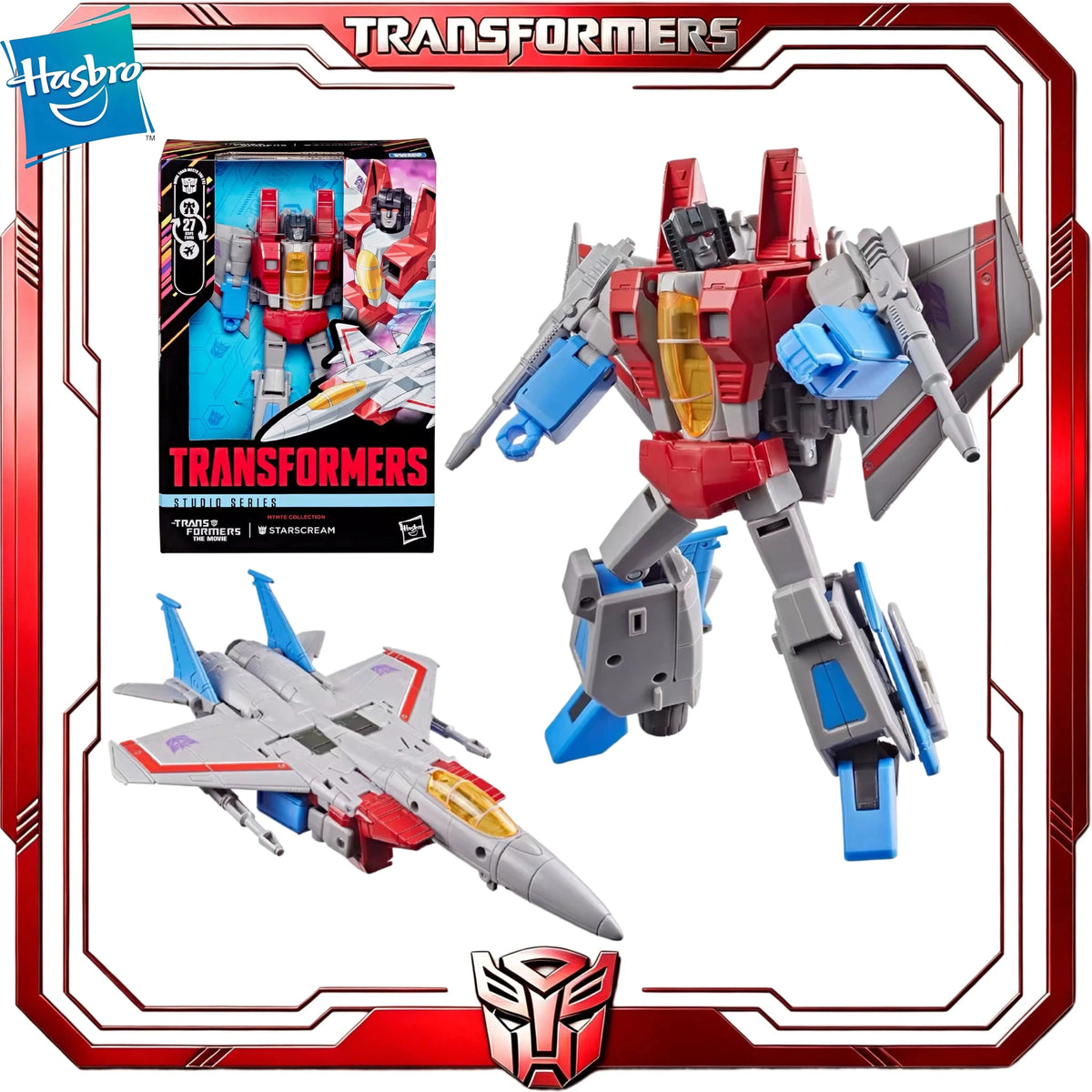 In Stock Hasbro Transformers Studio Series MTMTE Starscream Voyager Class Hobby Collection Gift Figure