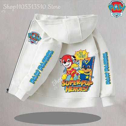 Paw Patrol Kids Thin Hooded Coats Anime Chase Zipper Sweatshirts Outwear Fashion Spring Fall Hoodies Sportwear Children Clothes