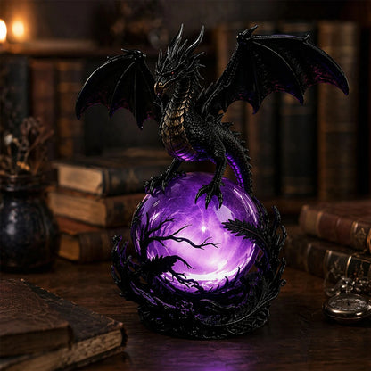 Gothic Dragon LED Crystal Ball Lamp Multifunctional USB Powered Mystic Orb Lights for Bedroom Shelf Altar Halloween Decoration