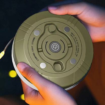 Retractable Camping String Lights 20m Type-C Rechargeable 2600mAh Portable Waterproof Tent Light for RV Garden Patio