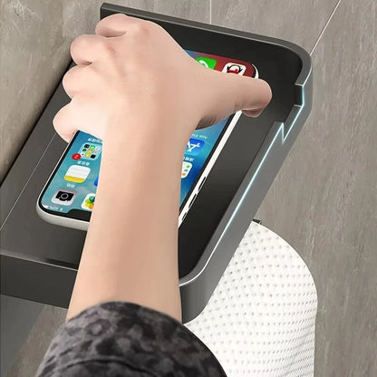 Toilet Paper Holder ﻿Aluminum Alloy Wall-Mounted Toilet Roll Holder Storage Toilet Paper Dispenser Bathroom Kitchen Towel Rack